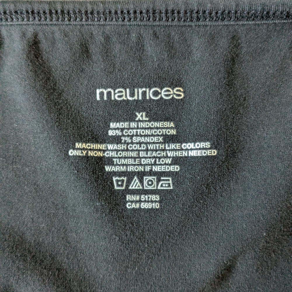Maurices Black Cotton Blend Top With Bleach Art Sunflower Sz XL - Picture 14 of 14